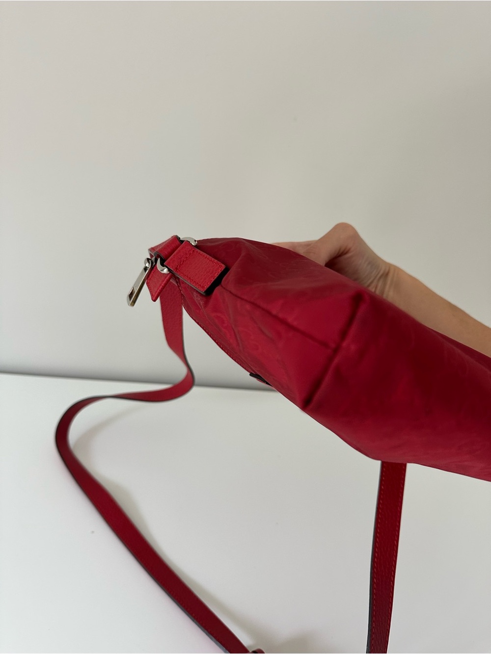 Gucci Red Monogram Small Crossbody Bag - Picture 7 of 13